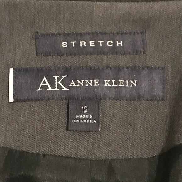 NWT AK Anne Klein Charcoal Collared Fitted Blazer - Picture 5 of 8